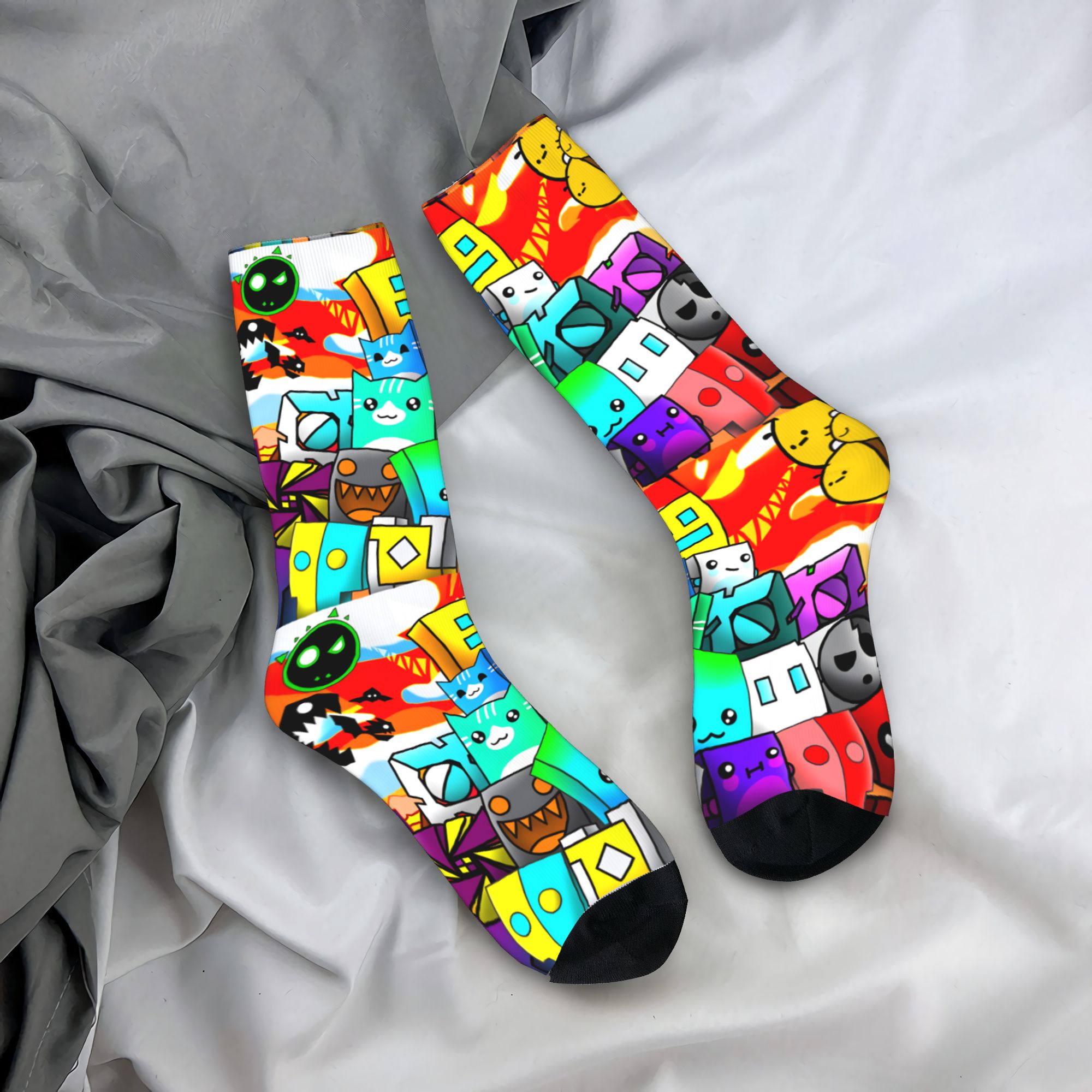 Gaming Accessories Men - Unisex Men Socks Geometry Gaming Dashed