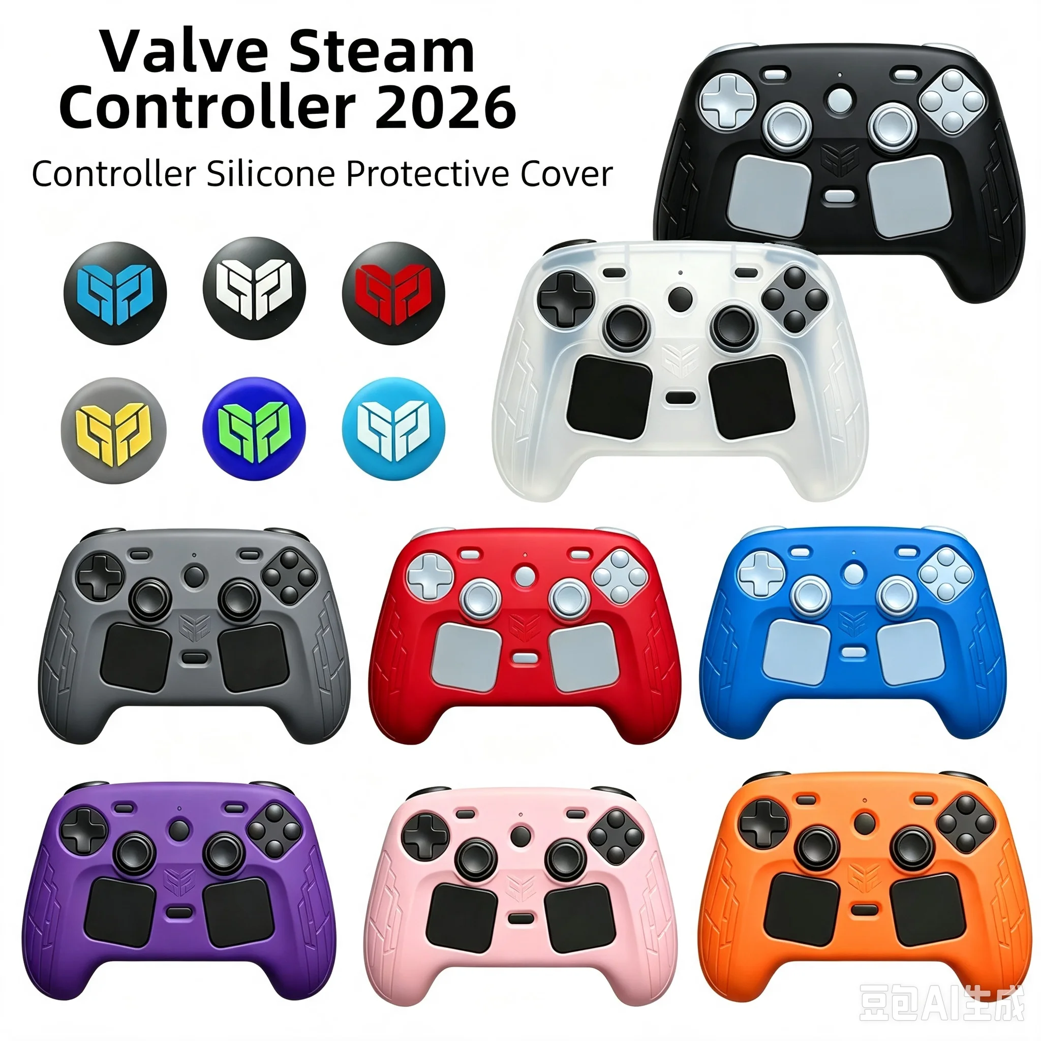 Controller Grip Cover - Anti-Slip Controller Skin for Steam Controller