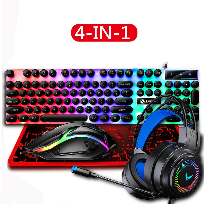 Gaming Accessories Combo - 4 in 1 Gaming Keyboard and