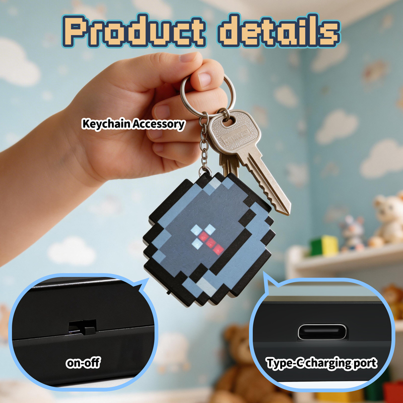 Gaming Accessories 10 Year Old - 2026 NEW Rechargeable Pixel Compass Keychain