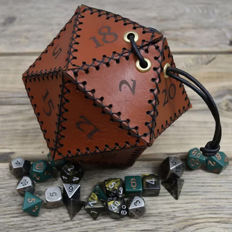 Leather D20 Dice Bag Polygonal - огляд і ціна Gaming Accessories Gift Ideas