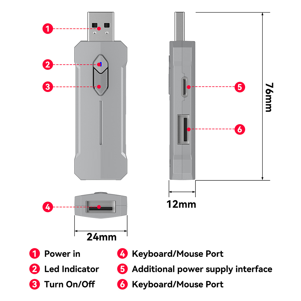 5 in 1 Mouse Keyboard Adapter  - огляд і ціна Gaming Accessories Combo